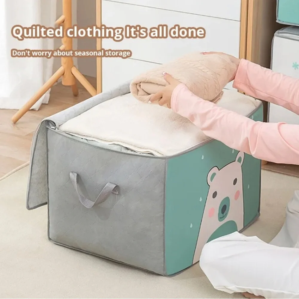 Foldable Comforter Storage Big Capacity Quilt Clothes Storage Blanket Dustproof